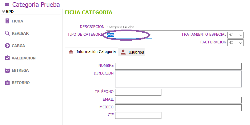 Sincronización de categorías