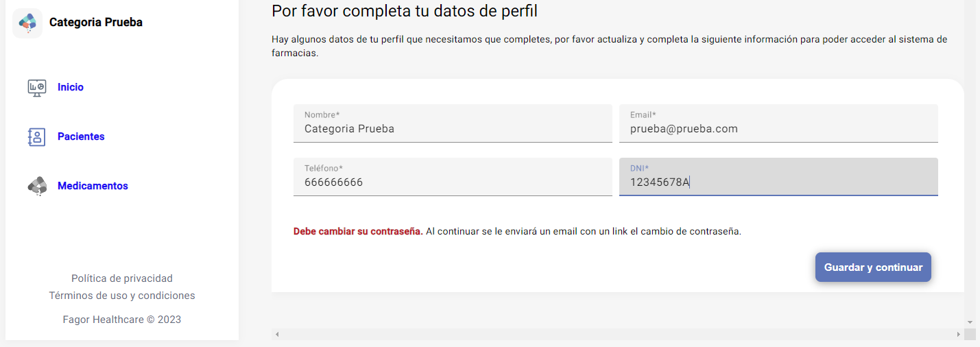 Introducir datos de farmacia